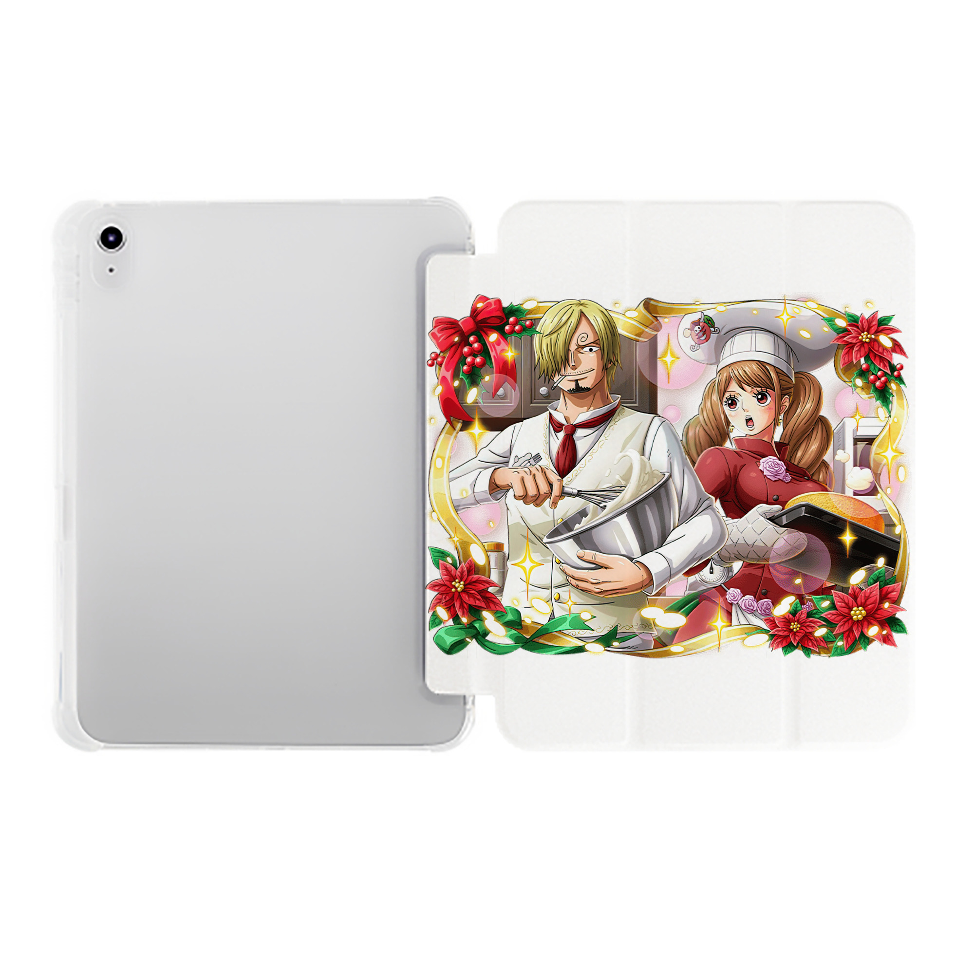 （画像用） ワンピース サンジ ONE PIECE Sanji IPad ケース ペン収納付き 三つ折りスタンド PUレザー×シリコン 対応機種9.5/10.5/10.9インチ